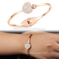 2015 new rose gold jewelry inlaid zircon jewelry lady love titanium steel bracelet GH724